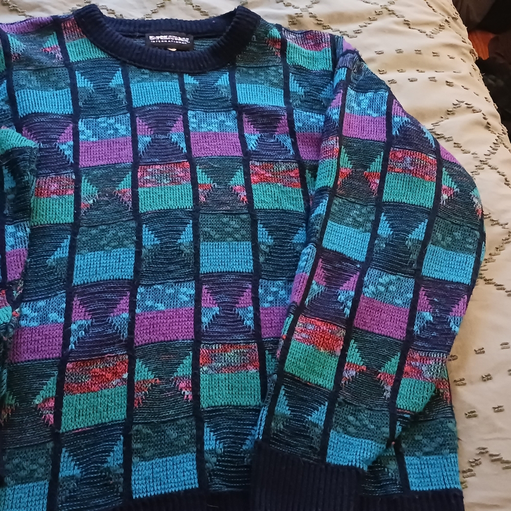 90s Vintage chunky knit sweater, L/XL